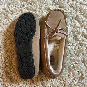 UGG Tan Moccasin Slippers with Fleece Lining